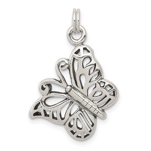 925 Sterling Silver Antique Butterfly Necklace Charm Pendant